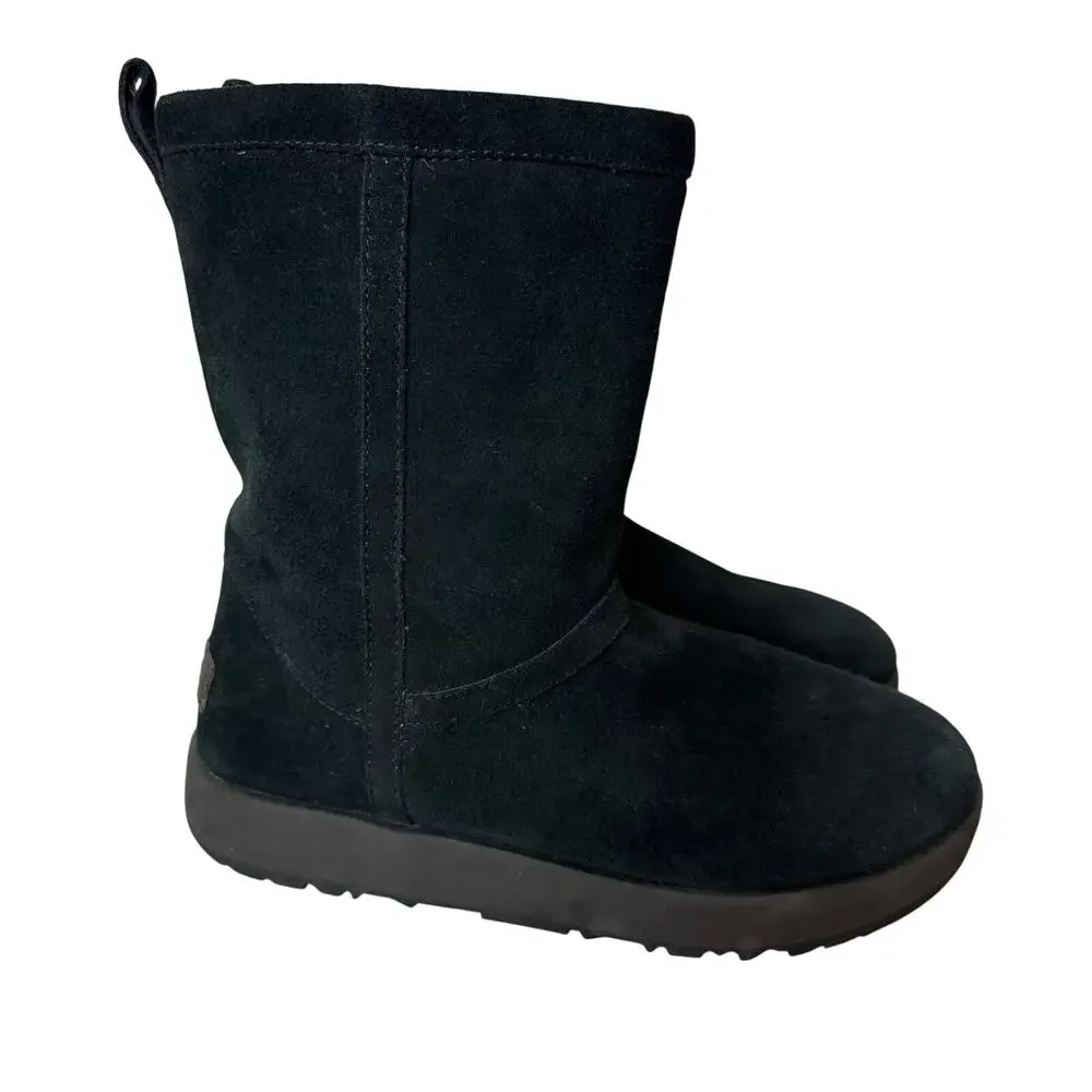 UGG Black Boots Women's Classic Short Waterproof Suede Vibram Heel Warm Boho